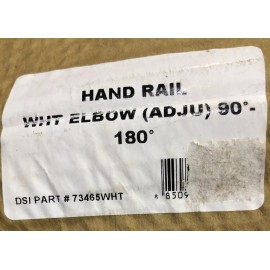 DSI White ADA Hand Rail External Swivel 90 - 180 Degrees Aluminum DSI 73465WHT