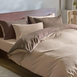 BELLUNA Duvet Cover Set, Single, 3-Piece Duvet Cover, Fitted Sheet and Pillowcases, Quick Dry, Polished, Satin, Peach Skin (283873-702)