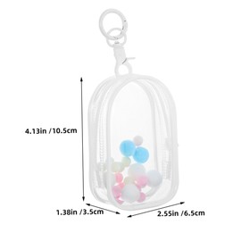 Totority 2pcs Show Bag Clear Cases Plush Keychain Cute Bag Charm Bag Keychain Tiny Bag Pouch Keychain Small Clear Display Bag Stuffed Animal Holder Mini Pouch Bag Charms Mini Bag Pvc