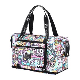Tokidoki Unicorno Foldable Duffle Bag for Travel, 40L Expandable Weekender Bags with Trolley Sleeve Overnight Bags for Travelling (Colorful)