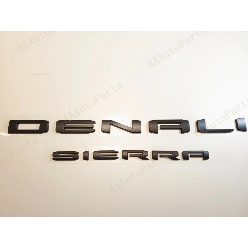 GMC 4PCS Set Matte Black Door Rear DENALI SIERRA Emblems