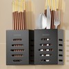 Utensil Holder Stainless Steel Wall Mount Chopstick Draining Storage Shelf
