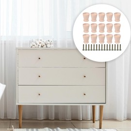 RDEXP 15PCS Tapered Cabinet Door Knobs Wooden Furniture Pull Handles with Screws