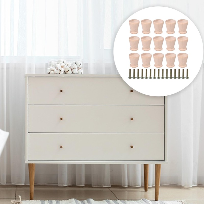 RDEXP 15PCS Tapered Cabinet Door Knobs Wooden Furniture Pull Handles