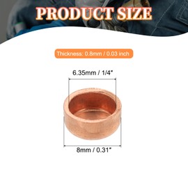 PATIKIL 1/4 Inch ID Copper Pipe End Cap, 6 Pack Copper Fitting Cap Sweat Plug Solder Connection for Plumbing HVAC Air Conditioner