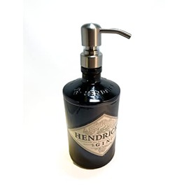 Glass Dispenser for Soap or Lotion Repurposed Hendricks Bottle 750 ml Waterproof Label