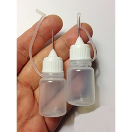 Morezmore M01163 2pc Needle Tip Dropper Squeeze Bottles Clear Small 5 ml Plastic for Silicone Casting