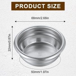 Oruola 58mm Portafilter Basket,Metal Coffee Filter,Stainless Steel 58mm Basket Pressurized Porous Double Cup Coffee Filter for Portafilter Coffee Machine,Paperless and Permanently Reusable