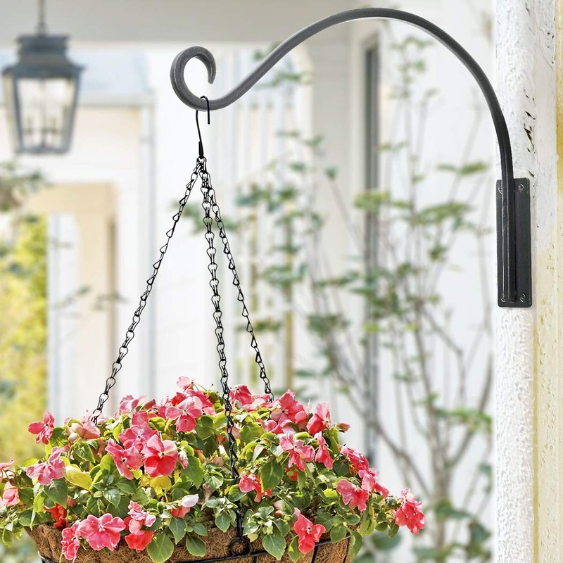 Lifyzoon Heavy Duty Plant Hanger Bracket - Outdoor Hand-Forged Hanging