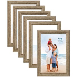 Langdon House 4x6 (10x15 cm) Picture Frames (Fawn Brown, 6 Pack) Contemporary Style Wood-Like Photo Frames, Richland Collection