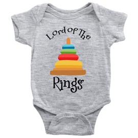 Lord of The Rings Funny Baby Clothes Infant Newborn Organic Bodysuit Romper D-Gray