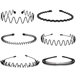 Metal Hair Band Sports Headbands Wavy Feather Headband Fashion Hoop Clip Accessories for Men and Women Has a Non-Slip Head
