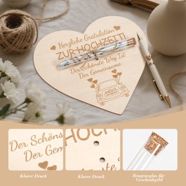 Geldgeschenk Hochzeit, Verpackung für Hochzeitsgeschenk Geld mit Reagenzglas, Holz Hochzeitskarte Geschenkkarte Verpackung,Geldgeschenke zur Hochzeits für Das Brautpaar (wedding)
