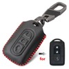 Happyit 4D Leather Car Key Cover Case Key Ring for