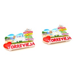 Torrevieja Orihuela Costa Blanca Spain La Zenia Fridge Magnet 9 cm Pack of 2