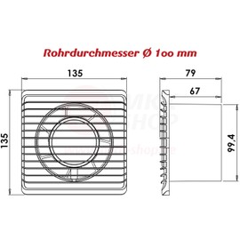Low Energy Silent Kitchen Bathroom Extractor Fan 100mm with of Delay Timer Ventilation Extraction