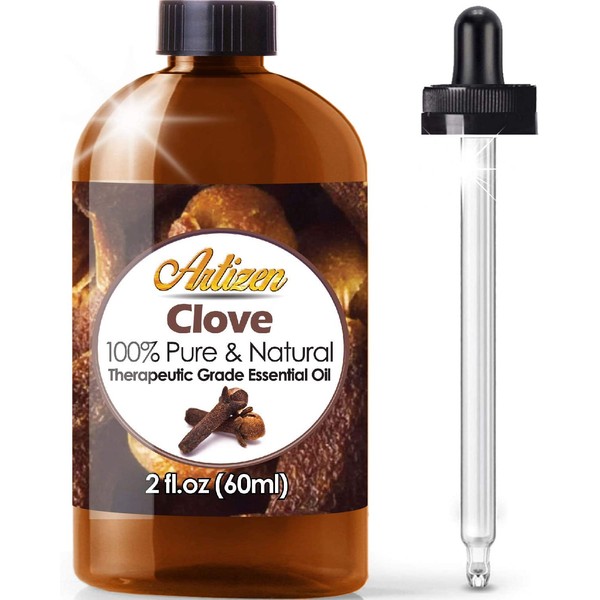 Artizen Clove Essential Oil (100% Pure & Natural - Undiluted) Therapeutic Grade - Huge 2oz Bottle - Perfect for Aromatherapy, Relaxation, Skin Therapy & More!