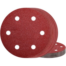 Awutzut 9 Inch 6 Hole Sanding Discs 40/60/80/120/150/240 Assorted Grit Hook and Loop for Drywall Sander (30 PCS)