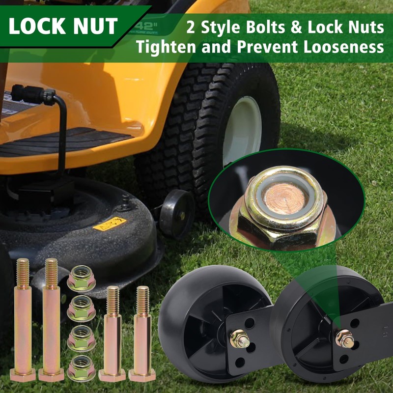 CheeMuii 4 Pack Mower Deck Gauge Wheels Kit 2 Pcs