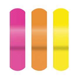 American White Cross 1076413 Designer Adhesive Bandages, Sterile, Neon Assorted, 3 per 4" Width, 3" Length, Pack of 1200