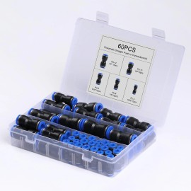 ALAHUGYEF 60pcs Quick Connect Air Hose Fittings Pneumatic Push to Connect Fittings Kit ...