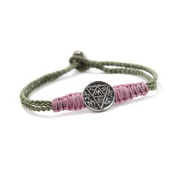 Charm Bracelet for Fertility & Healthy Pregnancy on Macramé Bracelet with Sterling Silver Coin Conceiving Amulet - Jewelry Gift for Expecting Mom - 7" Length