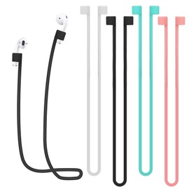 4 Pack Magnetic Anti-Lost Straps, Colorful Soft Silicone Wireless Earbud Lanyards for Sports Running, Secure Fit & Comfortable Wear (4 Colors)