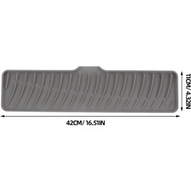 Estera De Drenaje para Fregadero Bandeja De Jabón para Grifos De Cocina Soporte para Esponja De Cocina Protector Antideslizante con Drenaje Rápido para Y Baño 16.53X4.33X0.51In