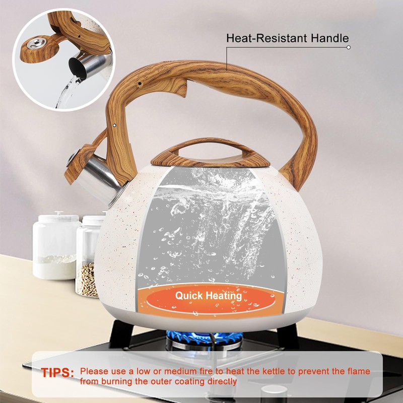 Tea Kettle, Vegoran 100 OZ / 3 Liter Whistling Tea