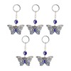 5Pcs Rhinestone Keychain Handcrafted Exquisite Beautiful Shiny Butterfly Shape Evil