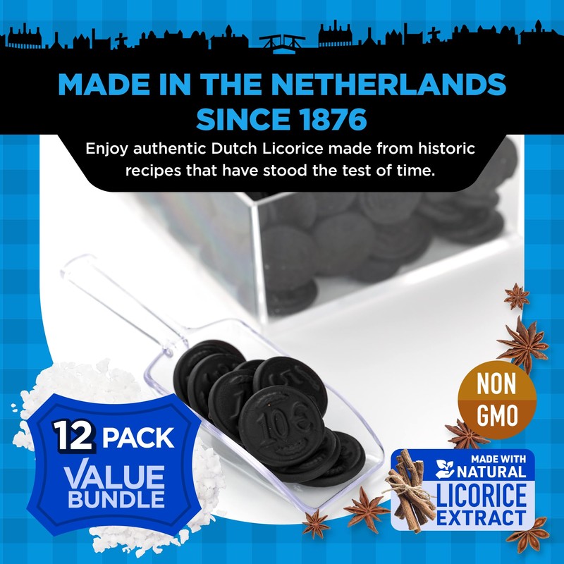 Gustaf's Salted Dutch Licorice Coins - 12 Pack of 5.2oz