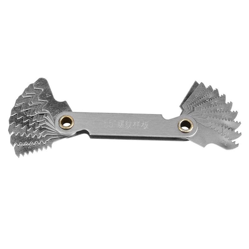 Marhynchus 2pcs Imperial Thread Gauge 55°+Metric60° Stainless Steel Screw Step