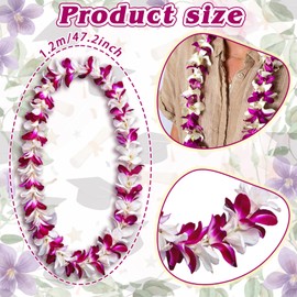 Thiccywoov Flower Graduation Lei Class of 2026 47 Inch Hawaiian Leis Floral Stole Purple Wreath Garland Necklace Artificial Elegant Graduation Gift for High School College Graduate Party Supplies