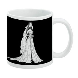 Corpse Bride Logo and Silhouette Ceramic Coffee Mug, Novelty Gift Mugs for Coffee, Tea and Hot Drinks, 11oz, White