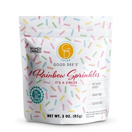 Good Dees Keto Rainbow Sprinkles (1g Net Carbs Per Serving) - Sugar Free Low Carb Keto Dye Free Sprinkles Made with Natural Coloring & Gluten Free | Topping for Cookie, Cake Decoration & Ice Cream