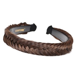 vowyore Wide Fishtail Braid Headband With Teeth Braided Headband Wide Plaited Braids Accessories Classic Chunky Fishtail Braided Hair Band Synthetic Hairpiece Girls And Women Beauty Accessory