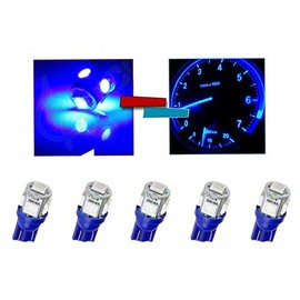 GP Thunder 194 168 2825 W5W T3 Wedge Blue LED Replacement Light Bulbs for Meter, Gauge, License Plate, Tag, Dome, Courtesy Trunk Door Reading Interior Lamp Lights - 5 Pack