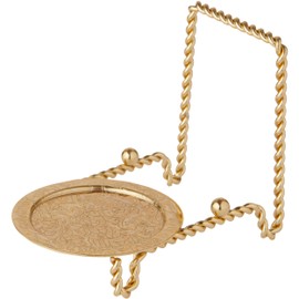 Bard's Ornate Twisted Shiny Gold-toned Cup and Saucer Stand, 3" H x 2.75" W x 4" D, Pack of 6