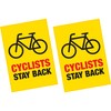 2 x Cyclists Stay Back Vinyl Warning Sticker HGV Lorry