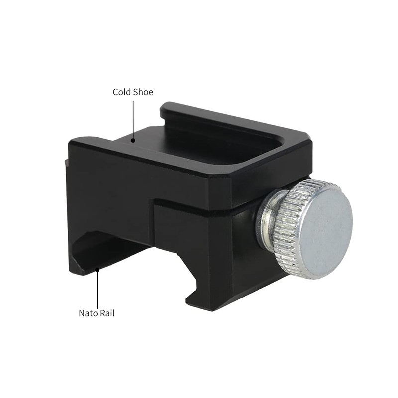NICEYRIG Cold Shoe Mount Cold Shoe Adapter with NATO Rail