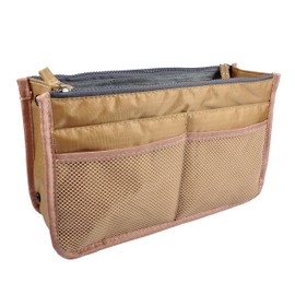 Vercord Upgrade Purse Handbag Organizer Insert Bag in Bag 13 Pockets with Handle Khaki Large