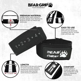 BEAR GRIP - Blood Flow Restiction Workout Bands (Black, Arms and Legs (Bundles))