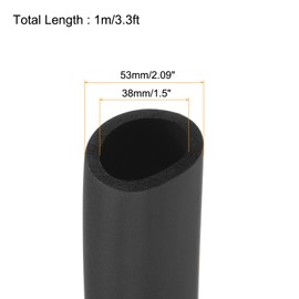 Rebower Pipe Insulation Hoses Heat Protection Foam Hose Handles [For Plumbing Insulation Sleeve] - 38mm ID/3.3ft/Black