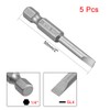 sourcing map 5 Pcs 4mm Slotted Tip Magnetic Flat Head