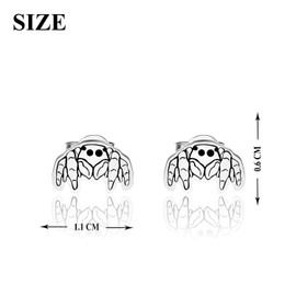 OKEYCH Spider Lover Gift Jumping Spider Stud Earrings Jumping Spider Mom Jewelry Jumping Spider Owner Merch (Jumping Spider Stud EC)