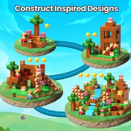 Magpixel Magnetic Blocks Building Toys: Upgraded Adventure Magnetic Building Blocks Game Set for Kids Ages 3+, 48PCS Construction Toys STEM Sensory Educational Christmas Birthday Gifts