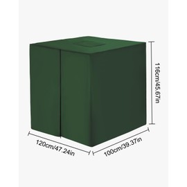 IBC Tank Cover, 420D Water Tank Accessories for Water Tank 1000L, IBC Tank Container Cover, Anti-UV Protective Tarpaulin, Rainwater Tank Tarpaulin with Zip, 120 x 100 x 116 cm (Green)