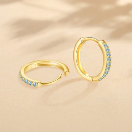 3 Pairs of Hoop Earrings Silver Earrings for Women, Small Earrings Set with Zirconia, 925 Silver Gold-Plated Hoop Earrings, Hypoallergenic, Small Sleeping Hoop Earrings Silver/Gold, 8 mm/10 mm/12 mm,