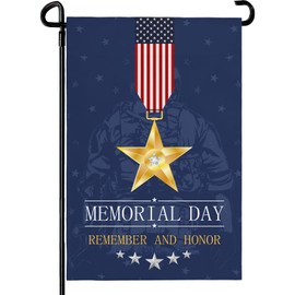Cryfox Memorial Day Garden Flags Celebration Patriotism Decorative Yard Flags Double Sided 12x18 Inch Design Lawn Small Flag for outside Home Outdoor Decor All Seasons Holidays Decoration