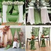 OGORI Set of 6 Table Runners Modern Tulle Light Green